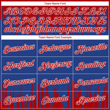 Load image into Gallery viewer, Custom Royal Red-White Abstract Vertical Lines Authentic City Edition Basketball Jersey