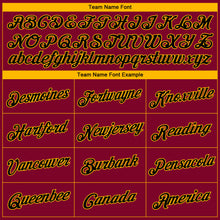 Load image into Gallery viewer, Custom Maroon Black-Gold Side Stripes Authentic City Edition Basketball Jersey