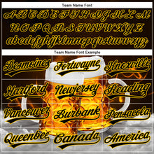 Load image into Gallery viewer, Custom Black Yellow 3D Pattern Design Beer Festival Authentic Baseball Jersey