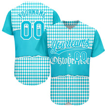 Load image into Gallery viewer, Custom Lakes Blue White 3D Pattern Design Oktoberfest Authentic Baseball Jersey