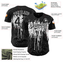 Load image into Gallery viewer, Custom Black White 3D Pattern Design Dripping Splatter Art Authentic Baseball Jersey