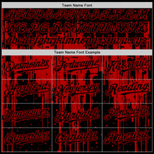 Load image into Gallery viewer, Custom Black Red 3D Pattern Design Dripping Splatter Art Authentic Baseball Jersey