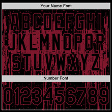 Load image into Gallery viewer, Custom Black Crimson 3D Pattern Design Dripping Splatter Art Authentic Baseball Jersey