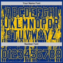 Load image into Gallery viewer, Custom Royal Yellow 3D Pattern Design Dripping Splatter Art Authentic Baseball Jersey