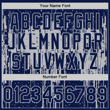 Load image into Gallery viewer, Custom Navy Gray 3D Pattern Design Dripping Splatter Art Authentic Baseball Jersey