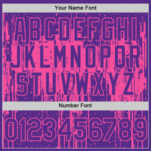 Load image into Gallery viewer, Custom Purple Pink 3D Pattern Design Dripping Splatter Art Authentic Baseball Jersey