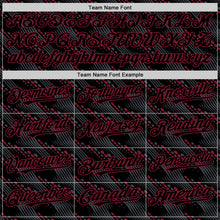 Load image into Gallery viewer, Custom Black Crimson 3D Pattern Design Slant Lines Authentic Baseball Jersey
