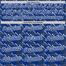 Load image into Gallery viewer, Custom Royal White 3D Pattern Design Slant Lines Authentic Baseball Jersey