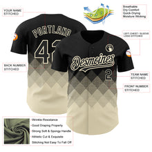 Load image into Gallery viewer, Custom Black Cream 3D Pattern Design Gradient Square Shapes Authentic Baseball Jersey