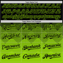 Load image into Gallery viewer, Custom Black Neon Green 3D Pattern Design Gradient Square Shapes Authentic Baseball Jersey