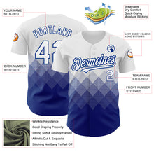 Load image into Gallery viewer, Custom White Royal 3D Pattern Design Gradient Square Shapes Authentic Baseball Jersey