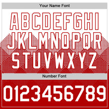 Load image into Gallery viewer, Custom White Red 3D Pattern Design Gradient Square Shapes Authentic Baseball Jersey