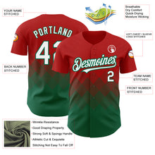 Load image into Gallery viewer, Custom Red White-Kelly Green 3D Pattern Design Gradient Square Shapes Authentic Baseball Jersey