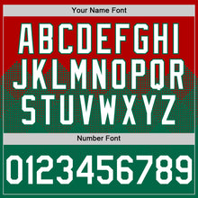 Load image into Gallery viewer, Custom Red White-Kelly Green 3D Pattern Design Gradient Square Shapes Authentic Baseball Jersey