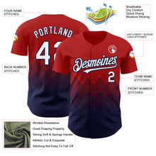 Load image into Gallery viewer, Custom Red White-Navy 3D Pattern Design Gradient Square Shapes Authentic Baseball Jersey