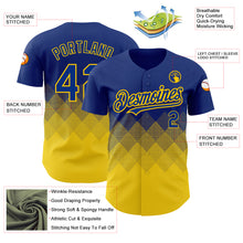 Load image into Gallery viewer, Custom Royal Yellow 3D Pattern Design Gradient Square Shapes Authentic Baseball Jersey
