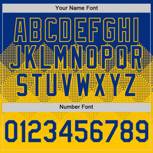 Load image into Gallery viewer, Custom Royal Yellow 3D Pattern Design Gradient Square Shapes Authentic Baseball Jersey