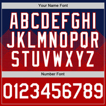 Load image into Gallery viewer, Custom Navy White-Red 3D Pattern Design Gradient Square Shapes Authentic Baseball Jersey