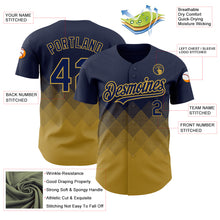 Load image into Gallery viewer, Custom Navy Old Gold 3D Pattern Design Gradient Square Shapes Authentic Baseball Jersey