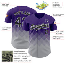Load image into Gallery viewer, Custom Purple Black-Gray 3D Pattern Design Gradient Square Shapes Authentic Baseball Jersey