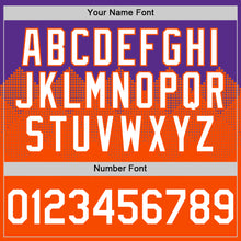 Load image into Gallery viewer, Custom Purple White-Orange 3D Pattern Design Gradient Square Shapes Authentic Baseball Jersey