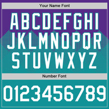 Load image into Gallery viewer, Custom Purple White-Teal 3D Pattern Design Gradient Square Shapes Authentic Baseball Jersey