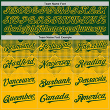Load image into Gallery viewer, Custom Green Gold 3D Pattern Design Gradient Square Shapes Authentic Baseball Jersey
