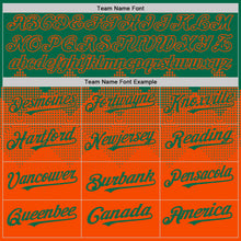 Load image into Gallery viewer, Custom Kelly Green Orange 3D Pattern Design Gradient Square Shapes Authentic Baseball Jersey