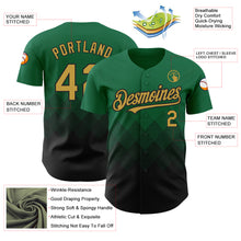 Load image into Gallery viewer, Custom Kelly Green Old Gold-Black 3D Pattern Design Gradient Square Shapes Authentic Baseball Jersey