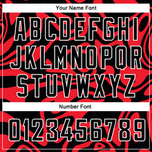 Load image into Gallery viewer, Custom Red Black-White 3D Pattern Design Abstract Psychedelic Liquid Wave Authentic Basketball Jersey