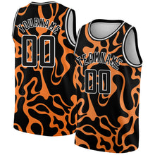 Load image into Gallery viewer, Custom Black Bay Orange-White 3D Pattern Design Tiger Prints Authentic Basketball Jersey