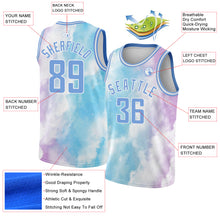Load image into Gallery viewer, Custom White Light Blue-Purple 3D Pattern Design Sky With Clouds Watercolor Style Authentic Basketball Jersey