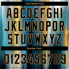 Load image into Gallery viewer, Custom Old Gold Black 3D Pattern Design Gold Foil Authentic Basketball Jersey