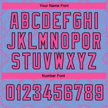 Load image into Gallery viewer, Custom Light Blue Pink-Black Geometric Shapes Authentic City Edition Basketball Jersey