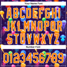 Load image into Gallery viewer, Custom Purple Bay Orange-White 3D Pattern Design Colorful Cartoon Jellyfish Authentic Baseball Jersey