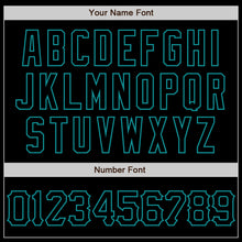 Load image into Gallery viewer, Custom Black Teal 3D Pattern Design Abstract Splatter Grunge Art Authentic Baseball Jersey