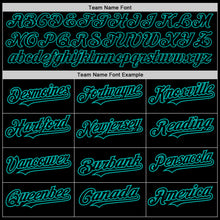 Load image into Gallery viewer, Custom Black Aqua 3D Pattern Design Abstract Splatter Grunge Art Authentic Baseball Jersey