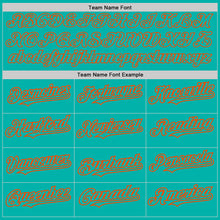 Load image into Gallery viewer, Custom Aqua Orange 3D Pattern Design Abstract Splatter Grunge Art Authentic Baseball Jersey