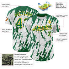Load image into Gallery viewer, Custom White Kelly Green-Gold 3D Pattern Design Abstract Sharp Shape Authentic Baseball Jersey