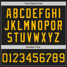 Load image into Gallery viewer, Custom Graffiti Pattern Gold-Black 3D Scratch Authentic Baseball Jersey