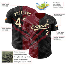 Load image into Gallery viewer, Custom Graffiti Pattern City Cream Black-Crimson 3D Scratch Authentic Baseball Jersey
