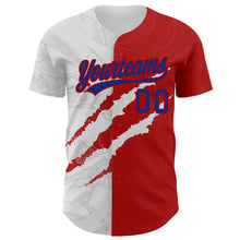 Load image into Gallery viewer, Custom Graffiti Pattern Royal-Red 3D Scratch Authentic Baseball Jersey