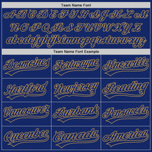 Load image into Gallery viewer, Custom Graffiti Pattern Royal-Old Gold 3D Scratch Authentic Baseball Jersey