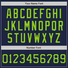 Load image into Gallery viewer, Custom Graffiti Pattern Neon Green-Navy 3D Scratch Authentic Baseball Jersey