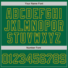 Load image into Gallery viewer, Custom Graffiti Pattern Kelly Green-Gold 3D Scratch Authentic Baseball Jersey