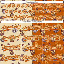 Load image into Gallery viewer, Custom Cream Texas Orange 3D Pattern Design International Coffee Day Authentic Baseball Jersey