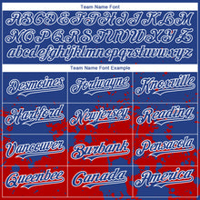 Load image into Gallery viewer, Custom Royal Red-White 3D Pattern Design Abstract Splash Grunge Art Authentic Baseball Jersey