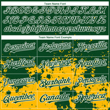 Load image into Gallery viewer, Custom Green Gold-White 3D Pattern Design Abstract Splash Grunge Art Authentic Baseball Jersey