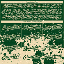 Load image into Gallery viewer, Custom Green City Cream 3D Pattern Design Abstract Splash Grunge Art Authentic Baseball Jersey