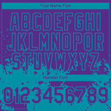 Load image into Gallery viewer, Custom Purple Teal 3D Pattern Design Abstract Splash Grunge Art Authentic Baseball Jersey